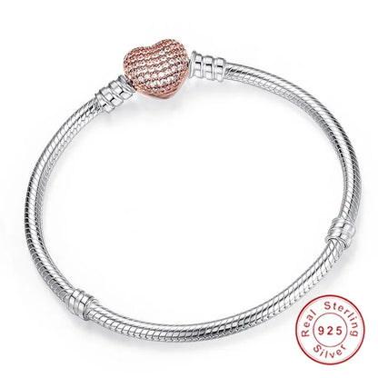 Hot Selling High Quality Authentic 925 Sterling Silver Snake Chain Bracelets Brand Charm Pandor bracelet For Women Jewelry