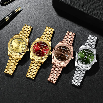 NIBOSI Brand Original Stainless Steel Quartz Watches For Men Luxury Date Display Luminous Fashion Men's Watch Relogios Masculino